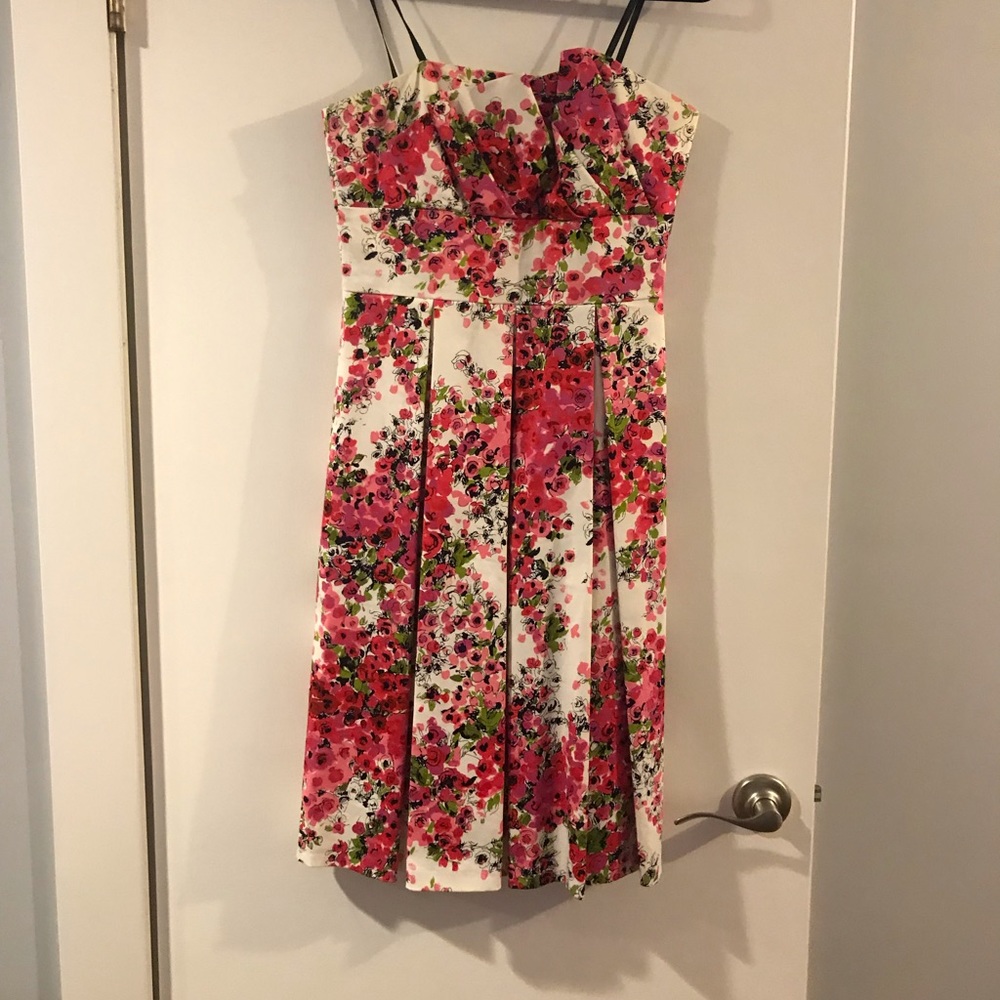 David Meister floral strapless dress - size 6
